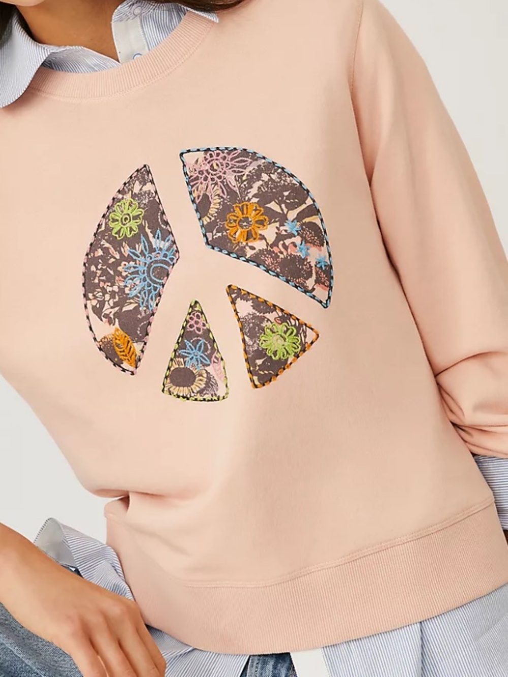 Anthropologie  Floral Peace Sign Sweatshirt